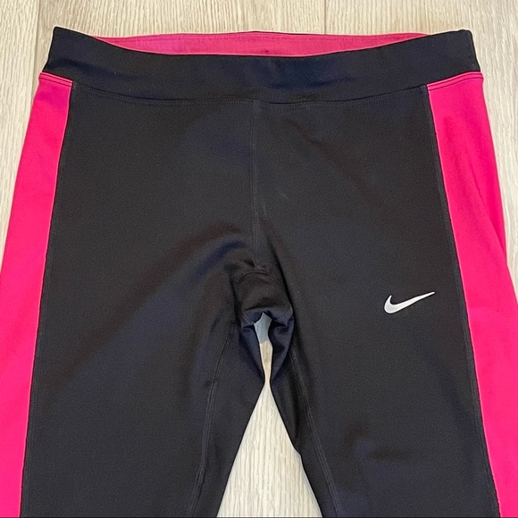 Nike Dri-Fit Running Black and Pink Capri Leggings Size Small - Picture 2 of 10
